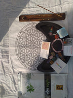 T One Wooden Healing Crystal Stones Kit for Meditation (29 Pieces) with Wooden Moon Tray | Healing Stones Kit for Beginners | Healing Kit Organizer for Home | Starter Healing Kit Spiritual (Only Tray)