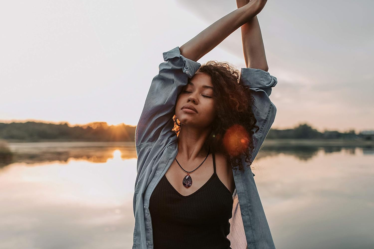 7 Chakra Gemstone Healing Crystals Necklace - Copper Wire Wrapped Natural Unisex Hippie Leather Choker